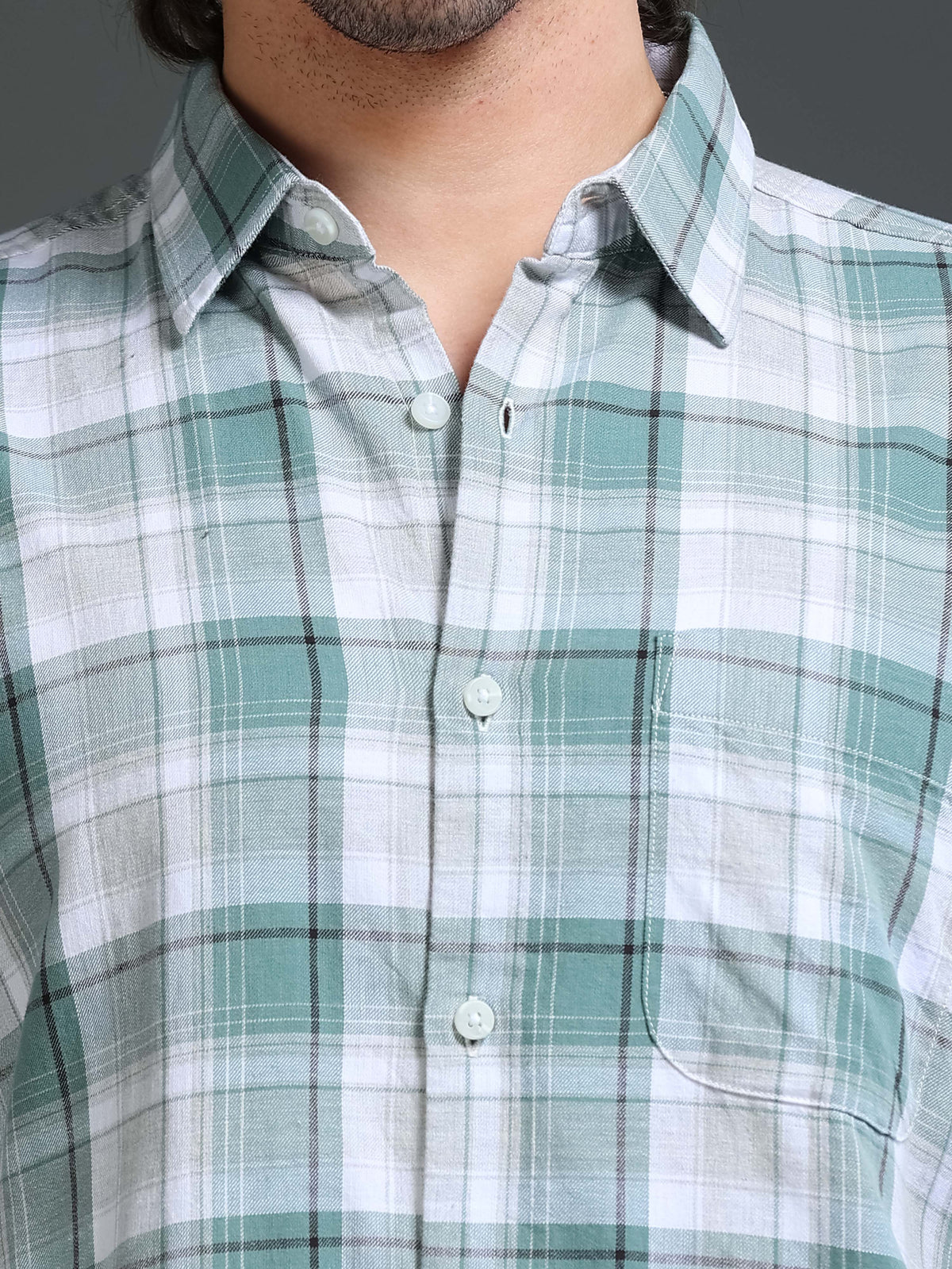 Men's Mellange Twill Checks Shirt
