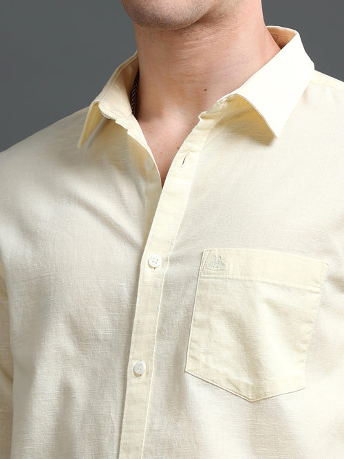 Men's Slub Slim Fit Solid Shirt