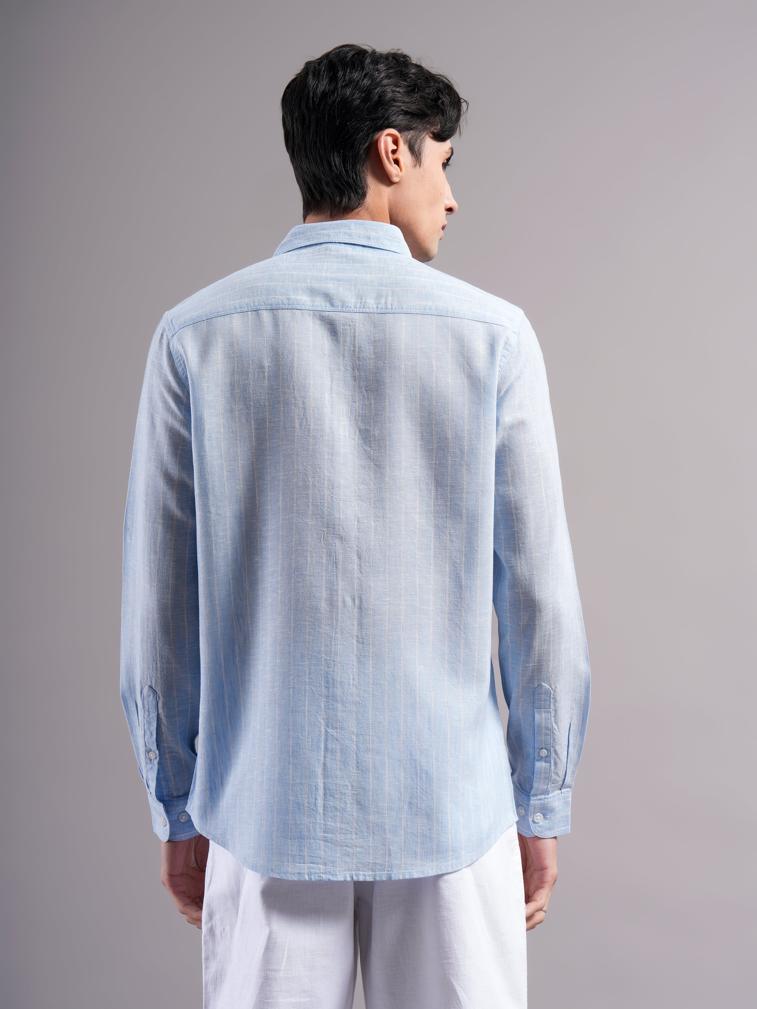 Men Smart Slim Fit Striped Casual Shirt