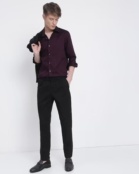 Satin Slim fit Plain Shirts