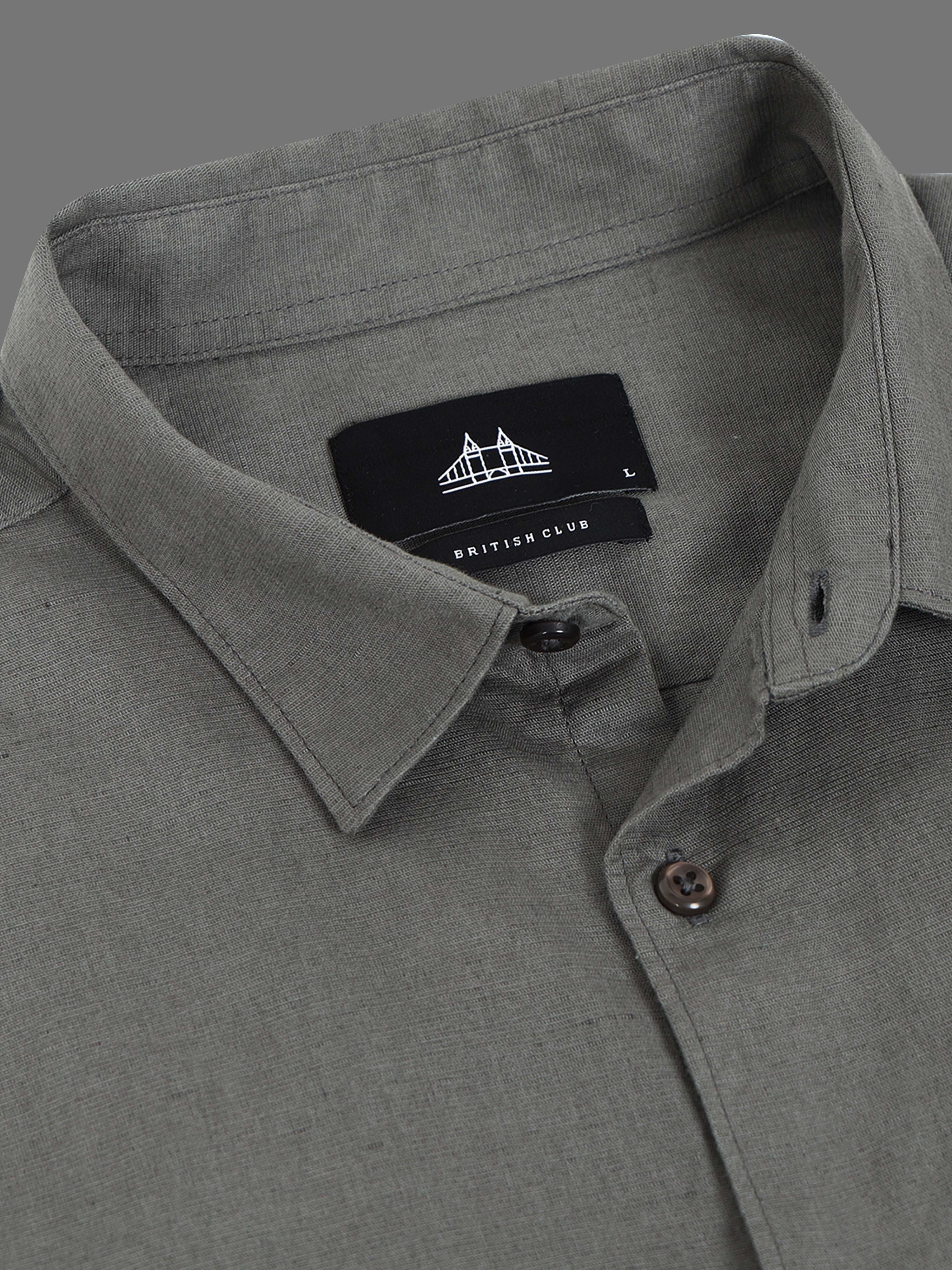 Men Smart Cotton Linen Slim Fit Shirt