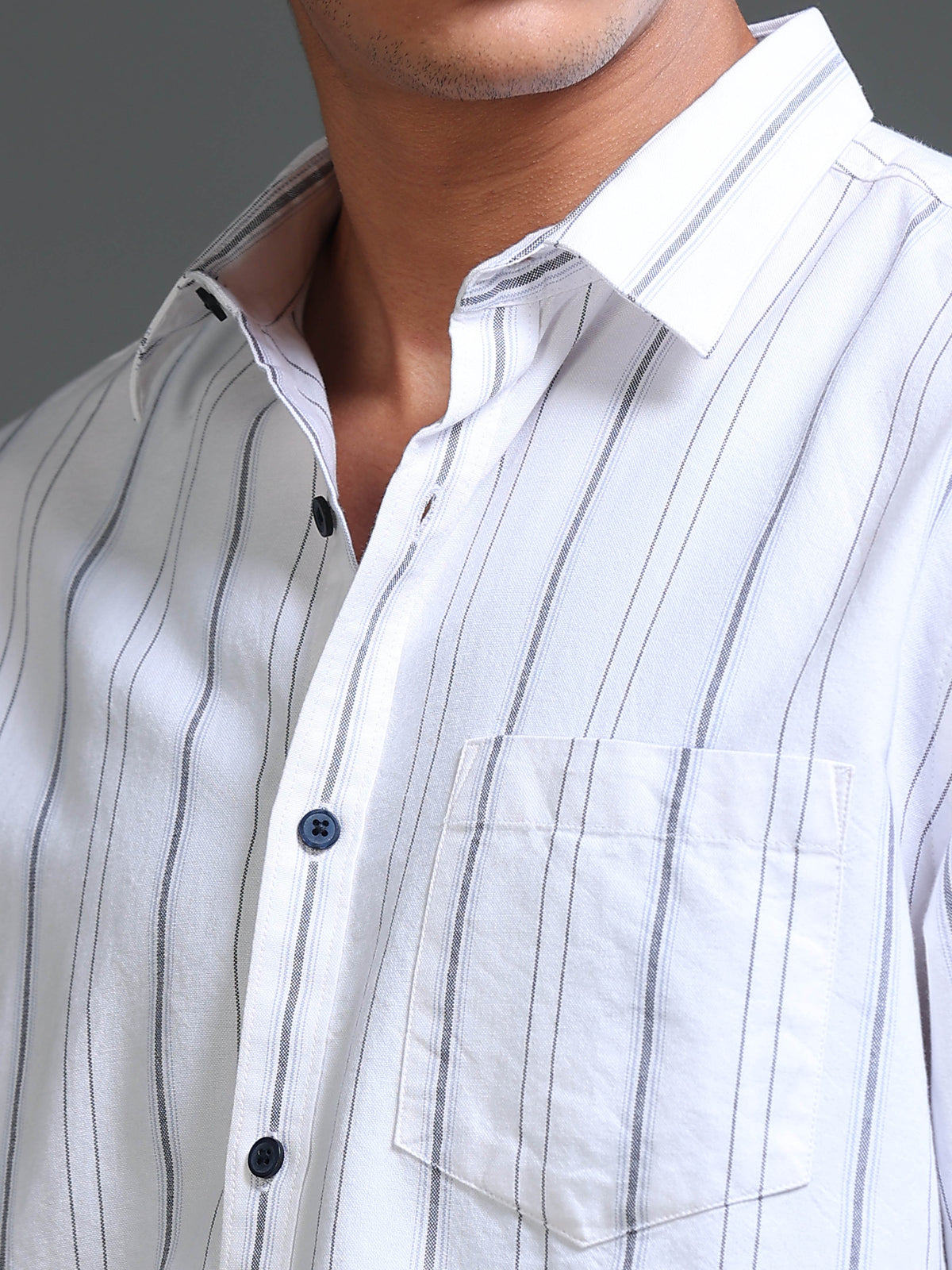 Men's Melange Twill White Checks Shirts