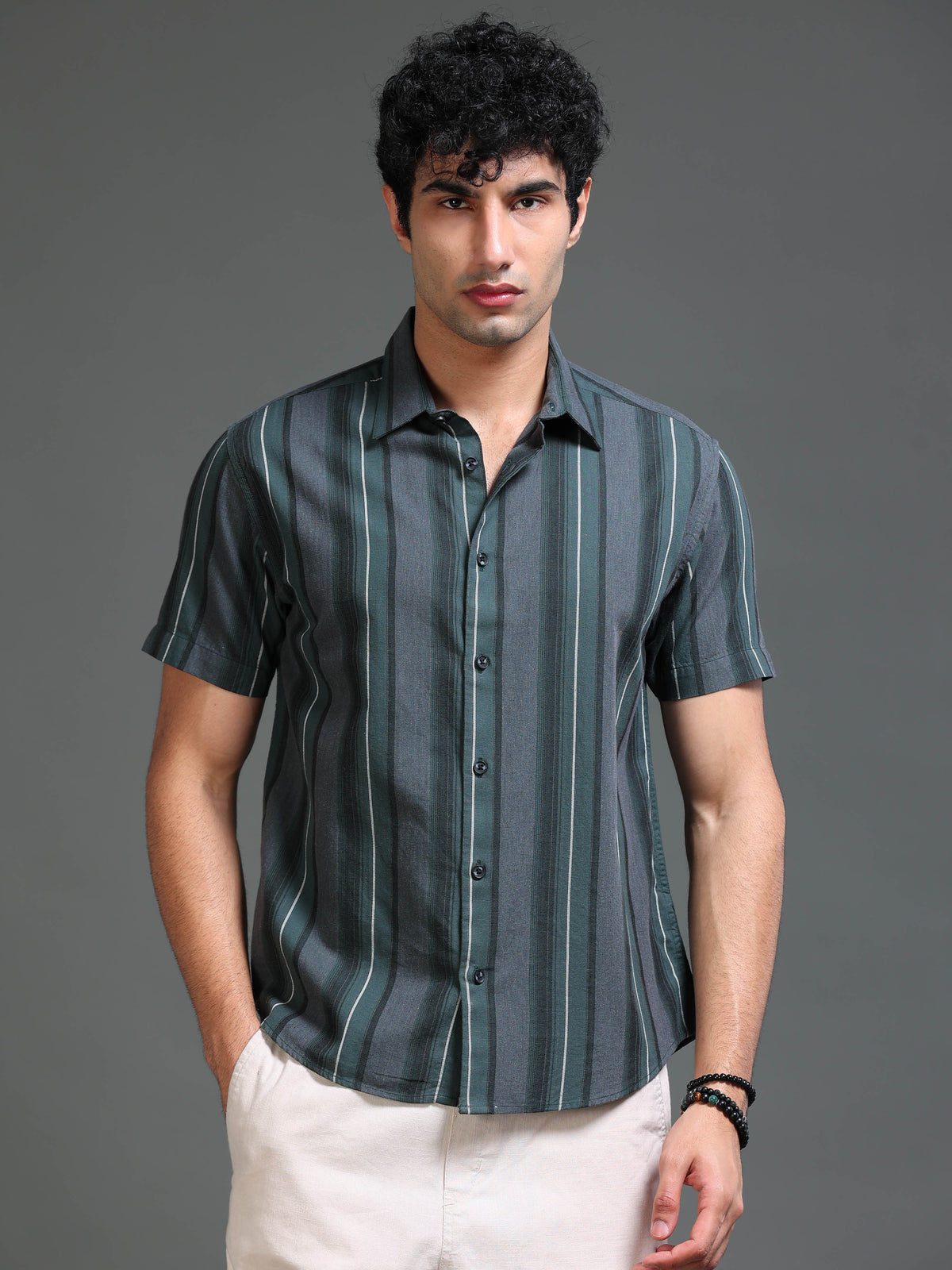 Men's Melange Twill Stripes Shirt