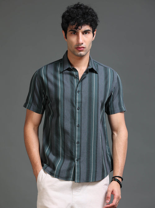 Men's Melange Twill Stripes Shirt