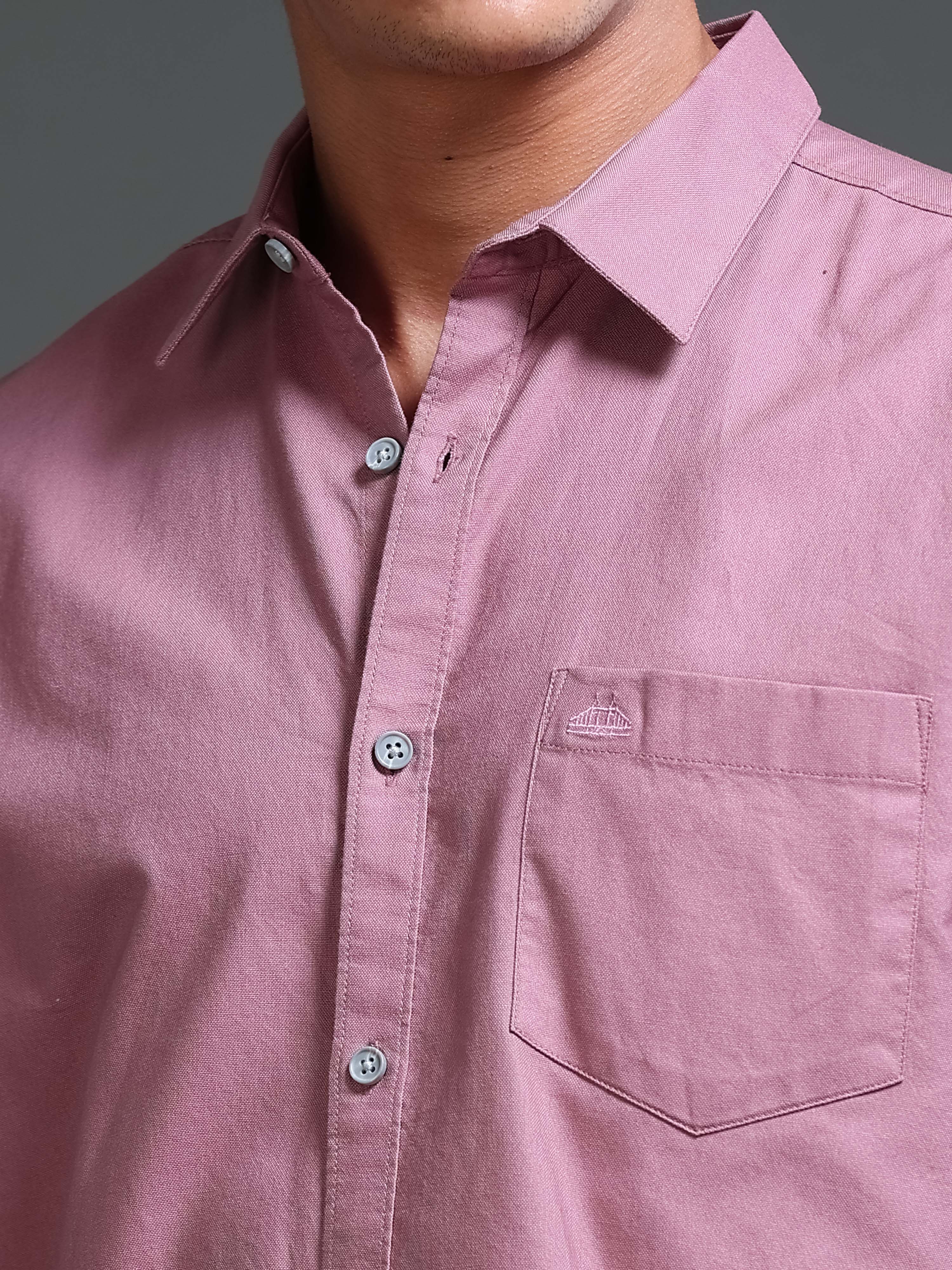 Men Premium Mauve Oxford Solid