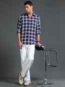 Men Herringbone Checks Shirts