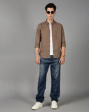 Men Smart Slim Fit Solid Button-Down Collar Cotton Casual Shirt