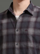 Men Smart Slim Fit Checked Casual Shirt