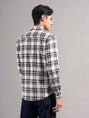 Men Smart Slim Fit Checked Casual Shirt