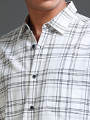 Men's Premium Oxford White Checks Shirt