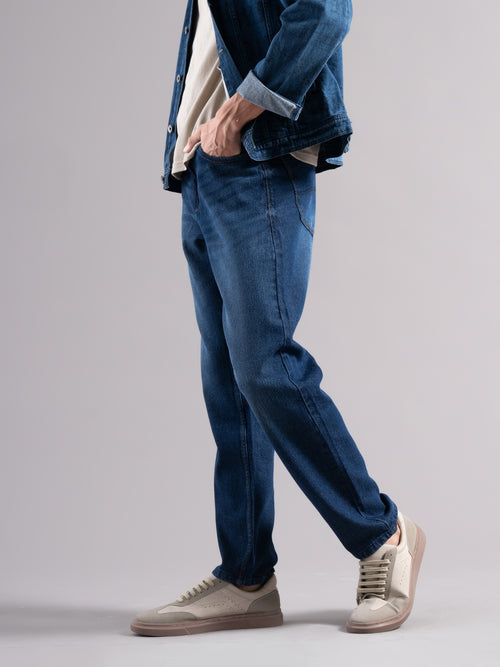 Men Smart Slim Fit Mid-Rise Light Fade Jeans