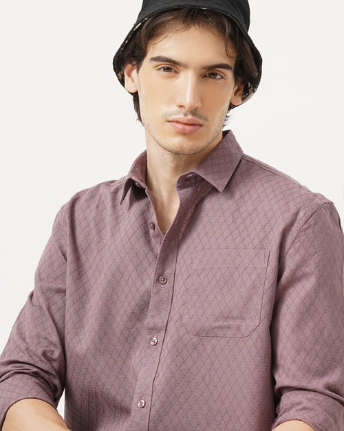 MEN'S SELF DESIGN REGULAR FIT SHIRT