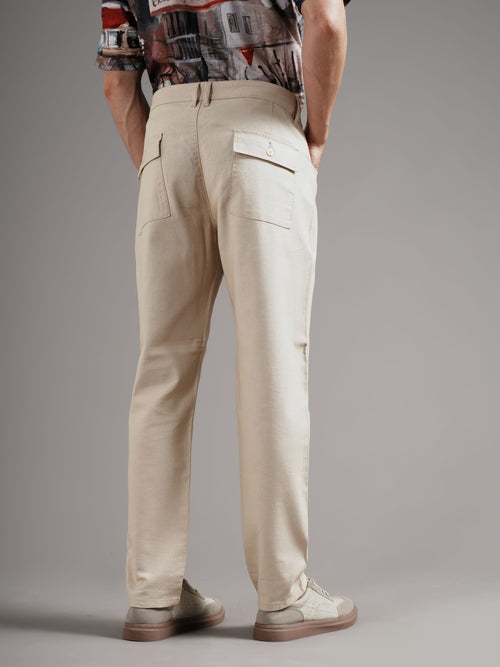 Men Tailored Low-Rise Trousers