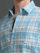 Men Smart Slim Fit Checked Casual Shirt