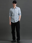 Men Smart Slim Fit Checked Casual Shirt