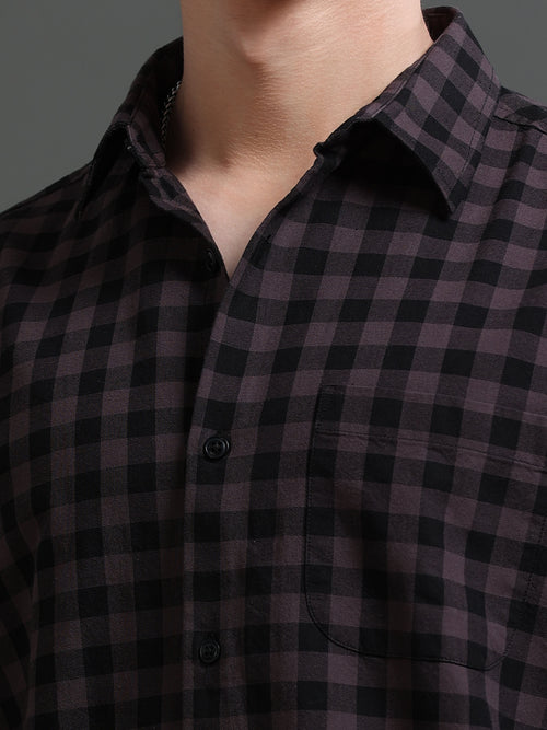 Men Smart Slim Fit Gingham Checks Checked Casual Shirt