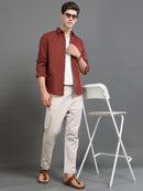 Men Smart Cotton Linen Slim Fit Shirt