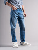 Men Smart Slim Fit Mid-Rise Light Fade Jeans