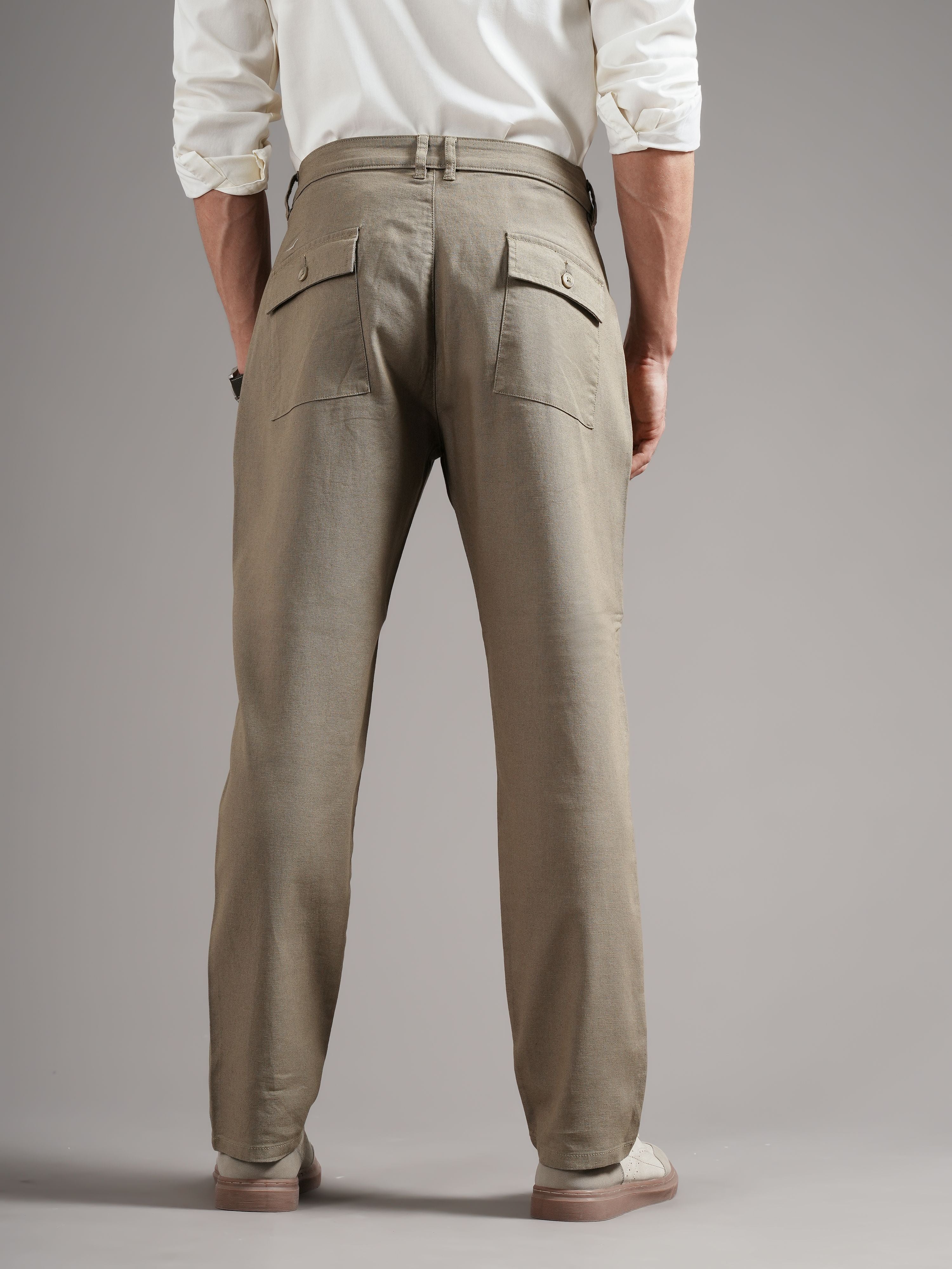 Men Tailored Low-Rise Trousers