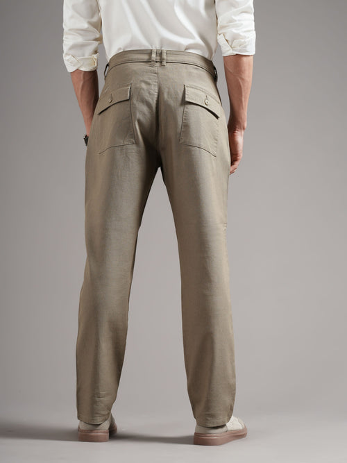 Men Tailored Low-Rise Trousers