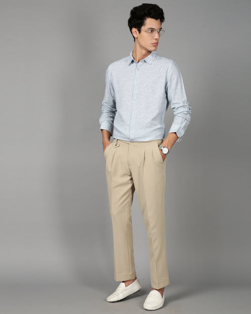 Men Smart Slim Fit Tropical Printed Cotton Casual Shirt