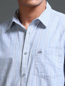 Men's Oxford Stripes Blue Shirt