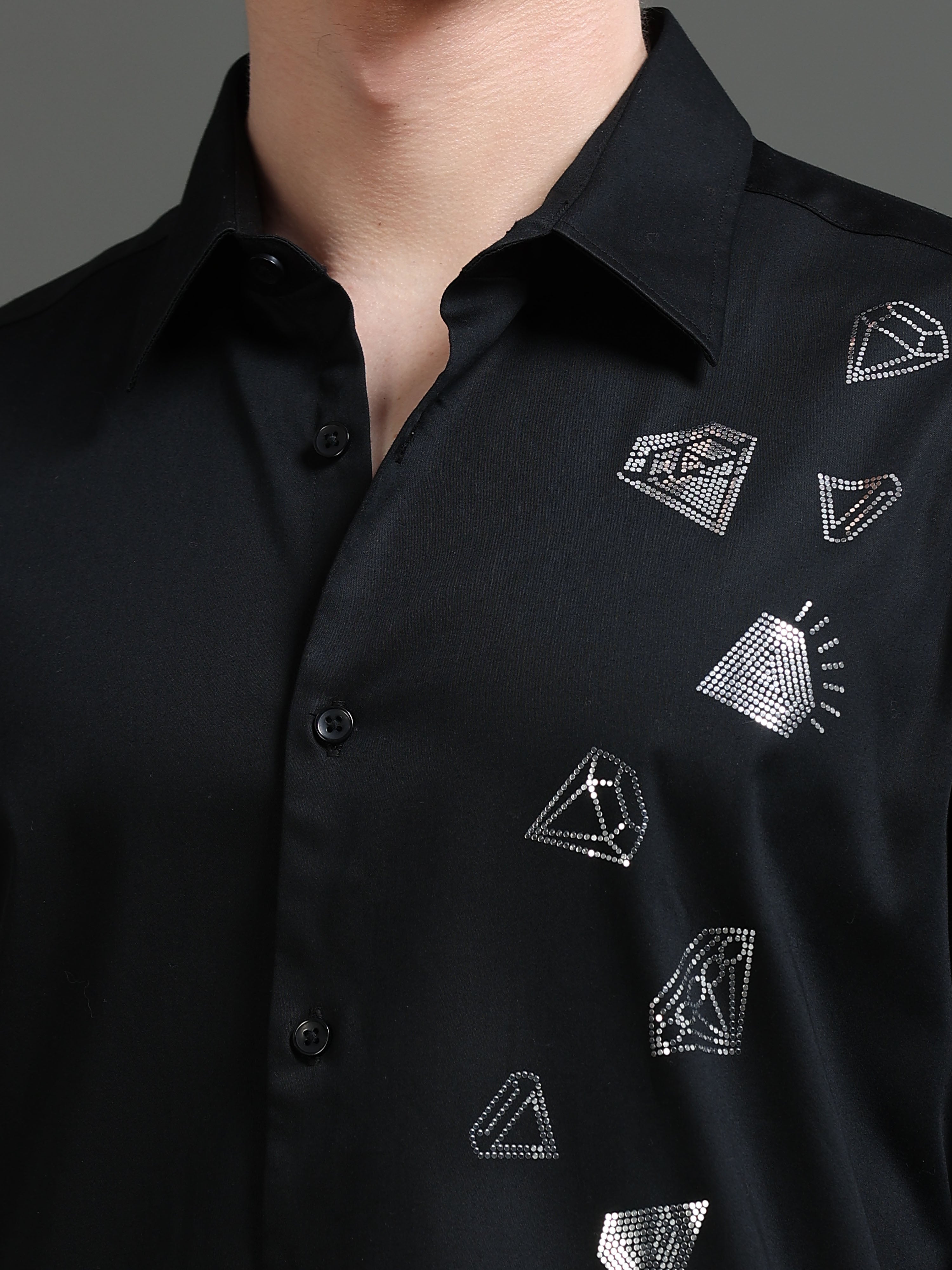 Men Smart Slim Fit Printed Party Shirt