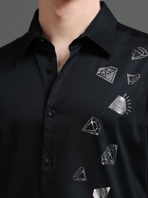 Men Smart Slim Fit Printed Party Shirt