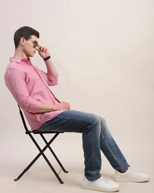 Men Slim Fit Oxford Cotton Casual Shirt