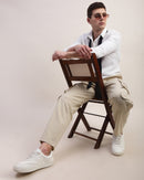 Men Comfort Straight Fit Low-Rise Cargos Trouser