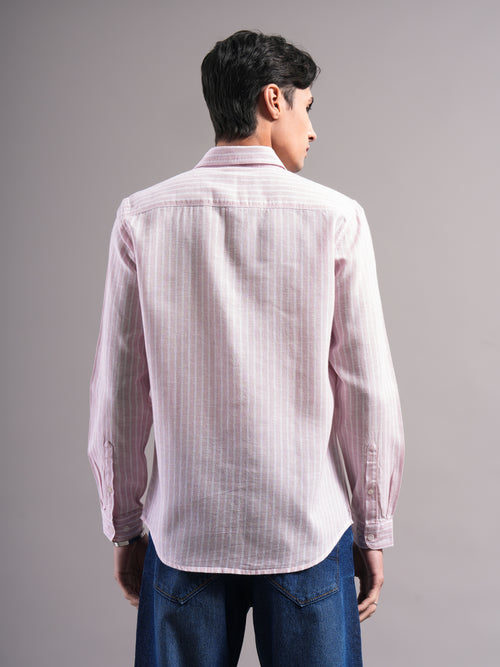 Men Smart Slim Fit Striped Casual Shirt