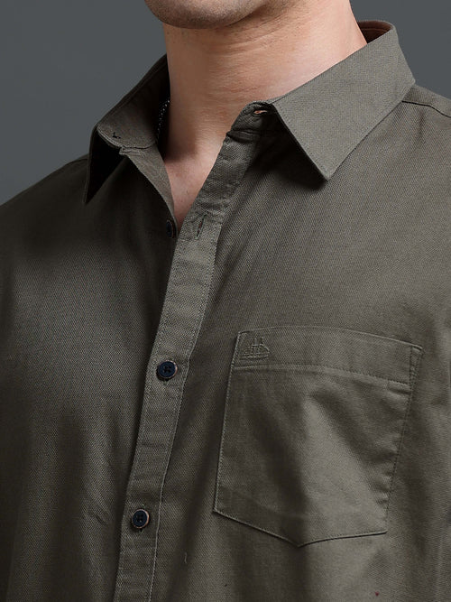 Men's Bird Eye Slim Fit  Dobby Shirt
