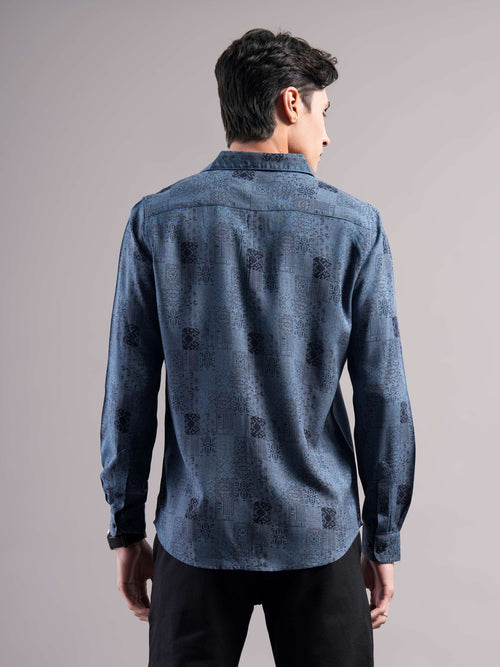 Men Printed Slim Fit Shirt