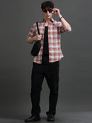 Men Smart Slim Fit Tartan Checks Checked Casual Shirt