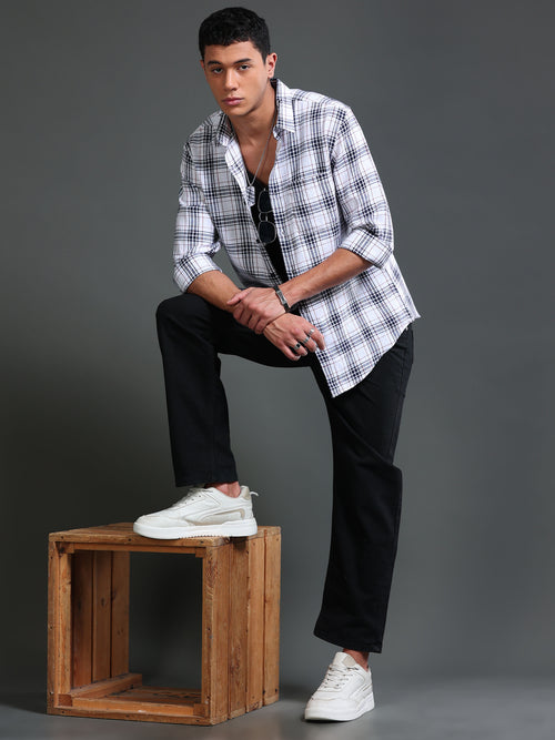 Men Herringbone Checks Shirts