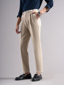 Men Low-Rise Relaxed Fit Stretchable Pleated Chinos