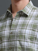 Men Smart Slim Fit Checked Casual Shirt