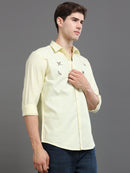 Men Oxford Embroidary Slim Fit Shirt