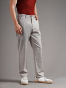 Men Tailored Straight Fit Low-Rise Trousers