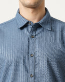 Men Regular Fit Seersucker Shirt