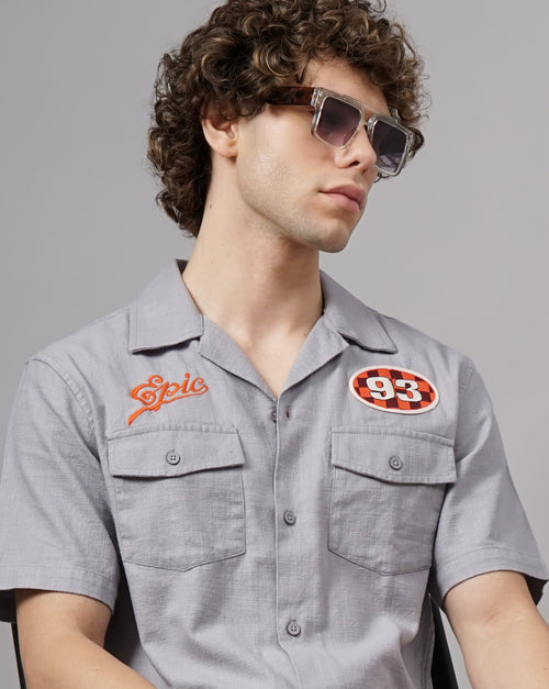Embroidery Relaxed Fit Shirt