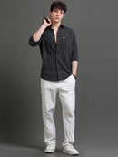 Men Smart Slim Fit Checked Casual Shirt