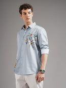 Men Smart Slim Fit Printed Casual Shirt