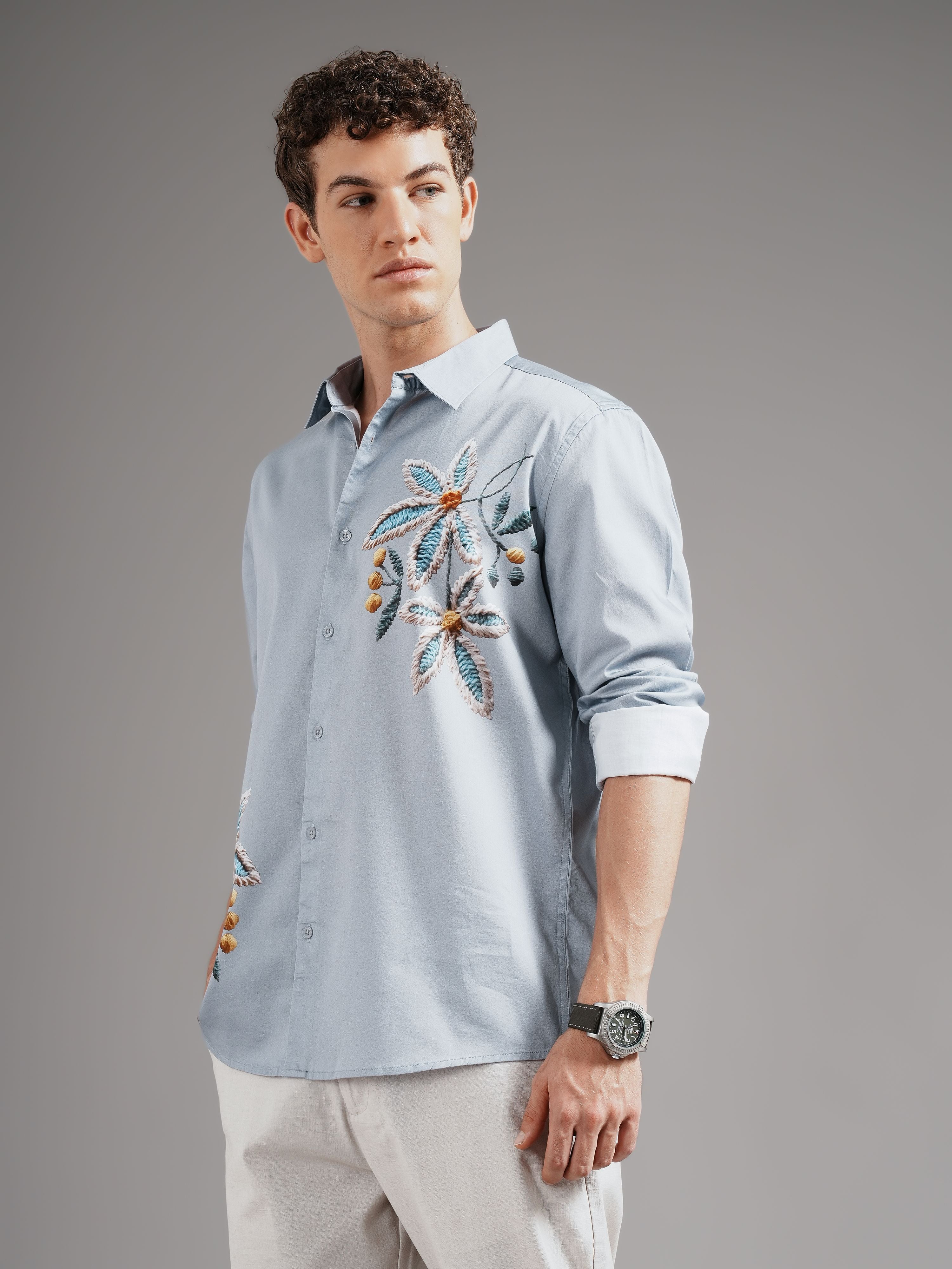 Men Smart Slim Fit Printed Casual Shirt