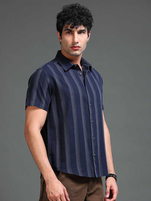 Men's Melange Twill Stripes Shirt