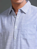 Men Stripes Navy Shirts