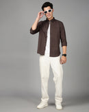 Smart Slim Fit Spread Collar Cotton Casual Shirt