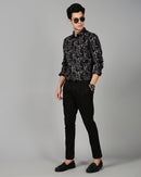 Smart Slim Fit Floral Printed Spread Collar Cotton Casual Shirt