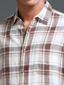 Men's Premium Oxford Checks Brown Shirt