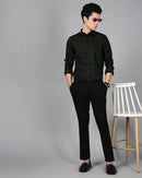 Smart Slim Fit Floral Printed Spread Collar Cotton Casual Shirt